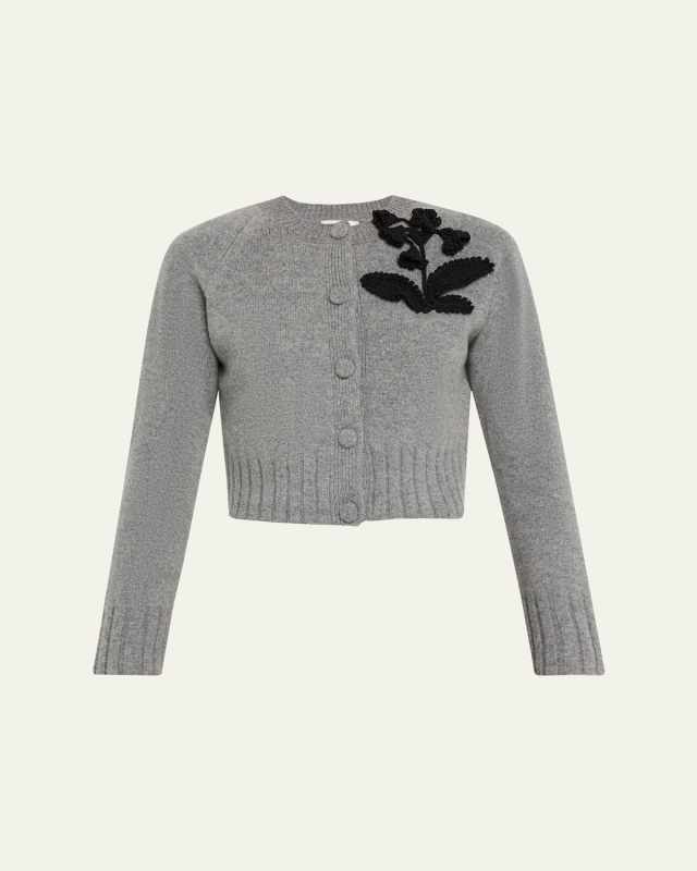 Cropped Lambswool Cardigan